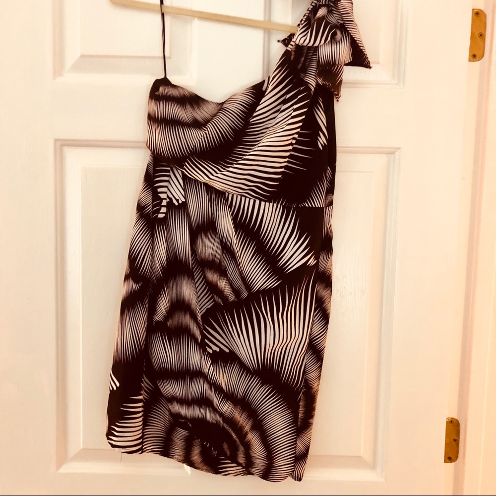 Beautiful Brown One Shoulder Cocktail Dress